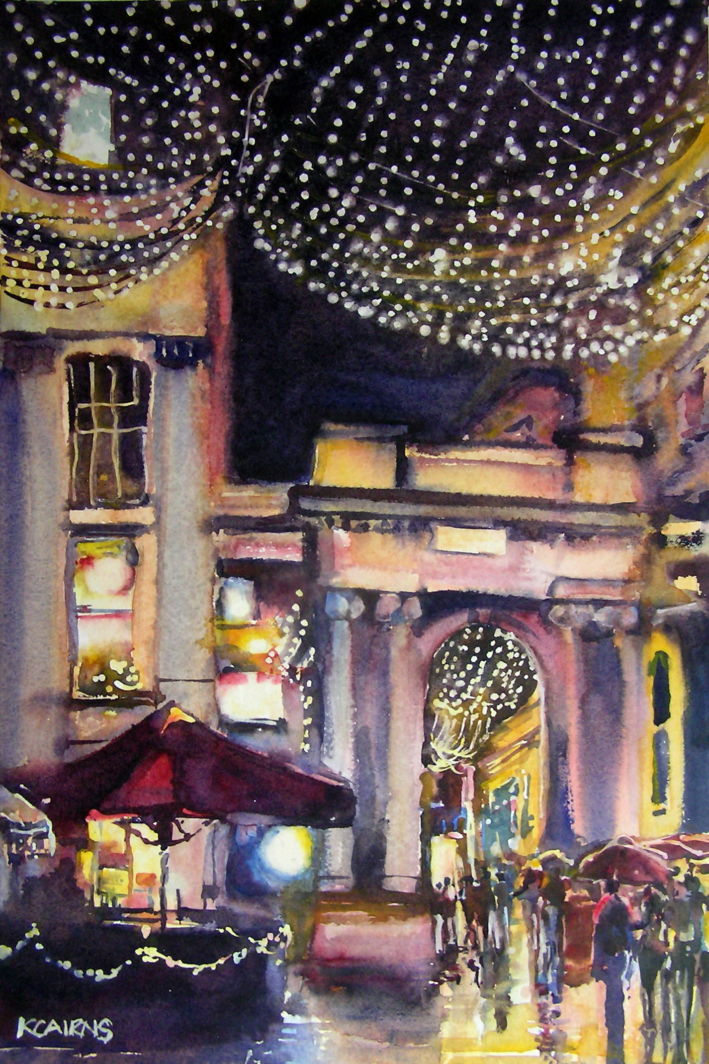 'Sparklers and Umbrellas, Exchange Square' by artist Karen Cairns